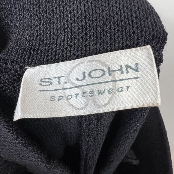 St. John Sportswear Vintage Black Santana Knit Stirrup Pants Sz 4 - Picture 8 of 12